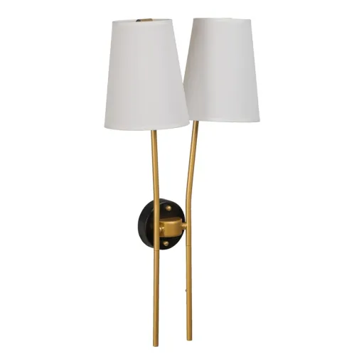 Luminária de Parede 32 x 16 x 64 cm Preto Dourado Metal Moderno