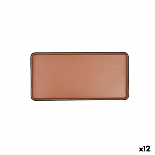 Bandeja de Aperitivos Bidasoa Gio Castanho Plástico 24 x 11,5 cm (12 Unidades)