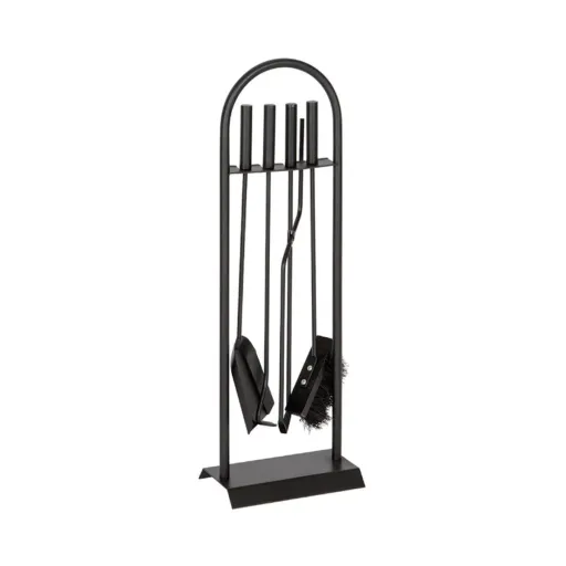 Utensílios para a Lareira EDM 85751 Preto Ferro Fundido 23 x 68,5 cm (4 Peças)