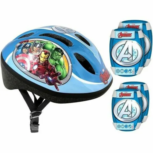 Kit Capacete e Joelheiras Stamp AVENGERS