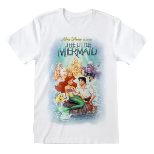 Camisola de Manga Curta The Little Mermaid Classic Poster Branco Unissexo