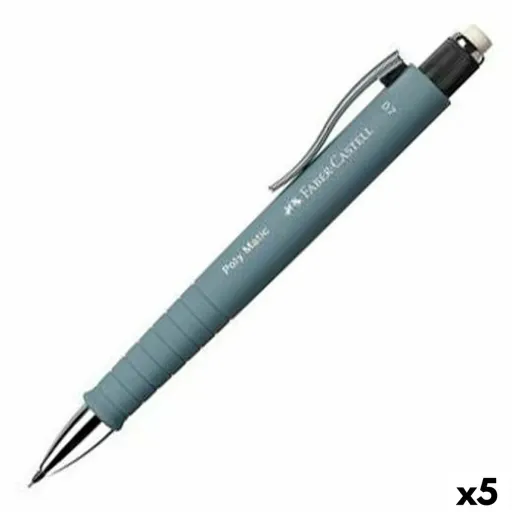 Porta-Minas Faber-Castell Poly Matic Cinzento 0,7 mm (5 Unidades)