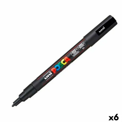 Rotulador POSCA PC-3M Preto (6 Unidades)