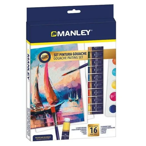 Conjunto de Pintura a Guache Manley 16 Peças Multicolor