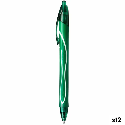 Esferográfica de Gel Bic Gel-Ocity Quick Dry Verde 0,3 mm (12 Unidades)