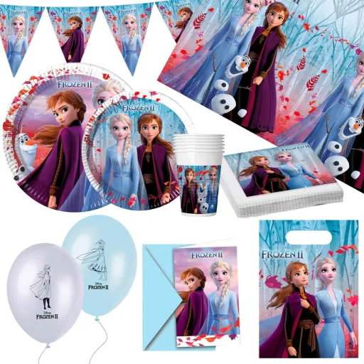 Conjunto Artigos de Festa Frozen 66 Peças