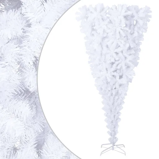 Árvore de Natal Artificial Invertida com Suporte 180 cm Branco