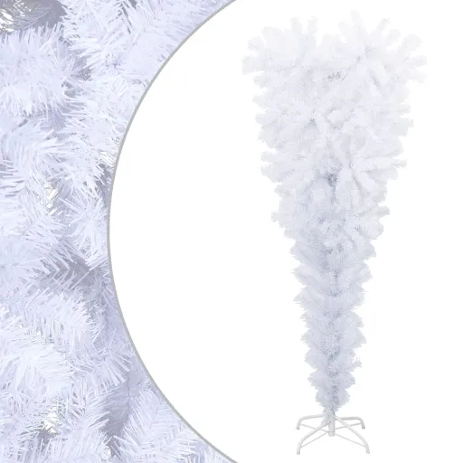 Árvore de Natal Artificial Invertida com Suporte 150 cm Branco