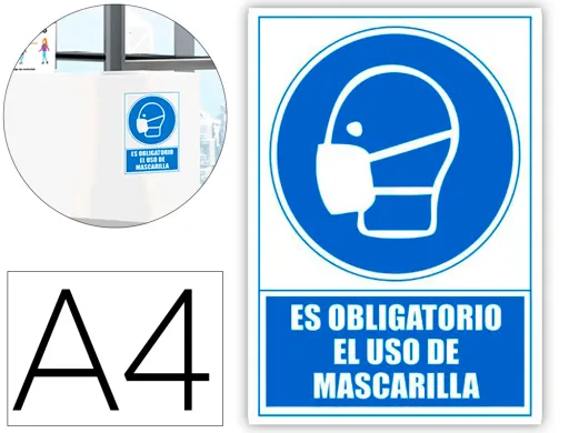 Pictograma Archivo 2000 Obrigatorio o Uso de Mascara Pvc Cor Azul 210x297 mm