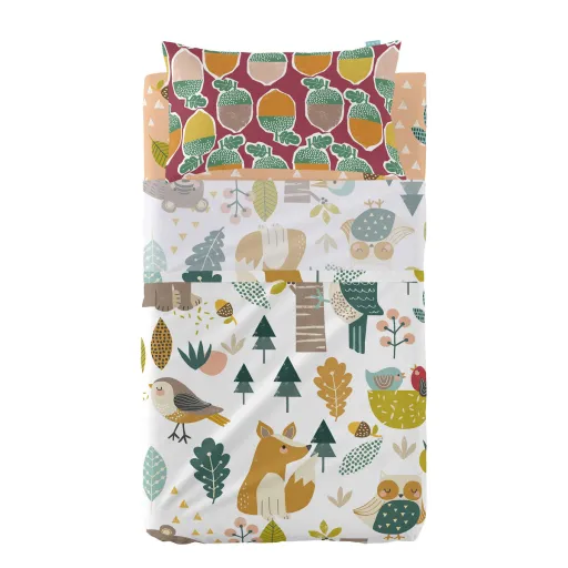 Conjunto de Lençóis HappyFriday Moshi Moshi Harvestwood Multicolor Berço de Bebé 2 Peças