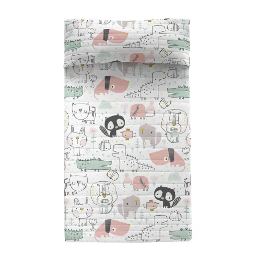 Colcha HappyFriday Moshi Moshi Multicolor 180 x 260 cm Animais