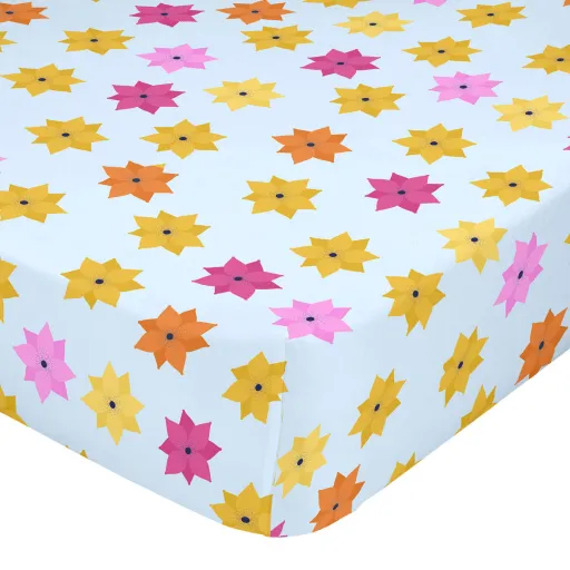 Lençol de Baixo HappyFriday MR FOX Azul Multicolor 60 x 120 x 14 cm Bloemen