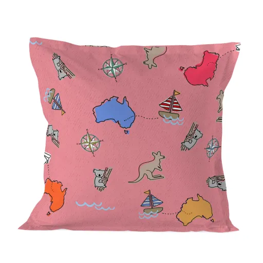 Capa de Almofada HappyFriday Baleno Teen Pink Kangaroo Multicolor 60 x 60 cm