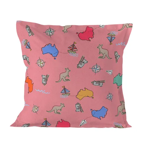 Capa de Almofada HappyFriday Baleno Teen Pink Kangaroo Multicolor 80 x 80 cm