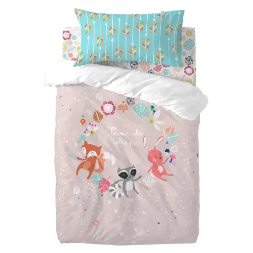 Conjunto de Capa de Edredom HappyFriday Moshi Moshi Fantasy Multicolor Berço de Bebé 2 Peças