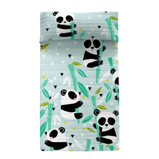 Colcha HappyFriday Moshi Moshi Azul 200 x 260 cm Urso Panda