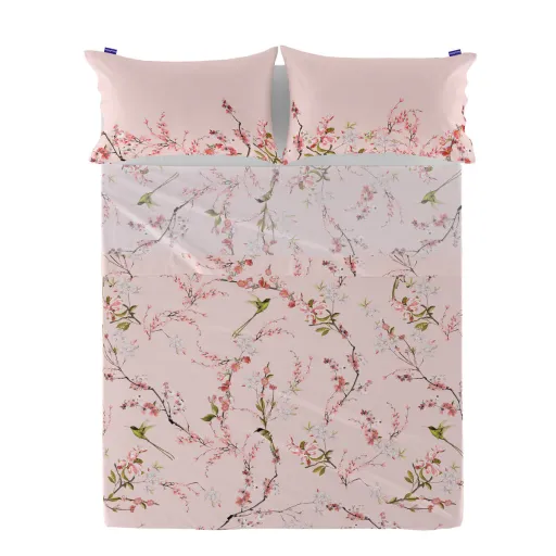 Lençol de Cima HappyFriday Chinoiserie Rose Multicolor 160 x 270 cm (Asiatico/Oriental)