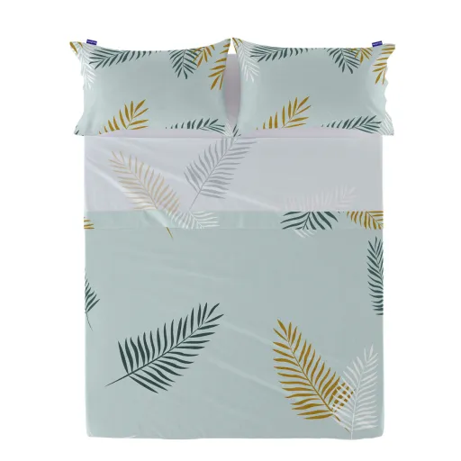 Lençol de Cima HappyFriday Blanc Foliage Mint Multicolor 240 x 270 cm