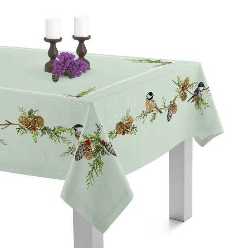 Toalha de Mesa HappyFriday Xmas Sparrow Multicolor 145 x 150 cm