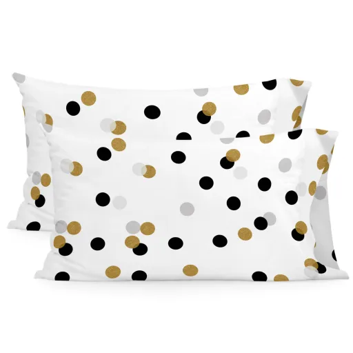 Capa de Almofada HappyFriday Blanc Golden Dots Multicolor 50 x 75 cm (2 Unidades)