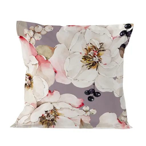 Capa de Almofada HappyFriday White Peonies Multicolor 60 x 60 cm