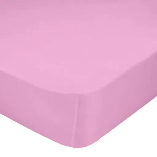 Lençol de Baixo HappyFriday BASIC KIDS Cor de Rosa 70 x 140 x 14 cm