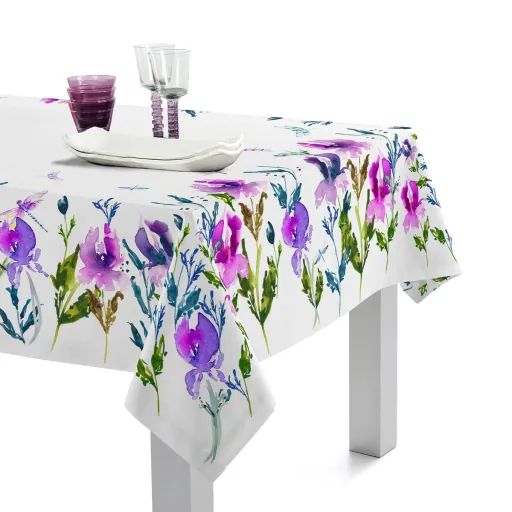 Toalha de Mesa HappyFriday Midnight Iris Multicolor 150 x 150 cm