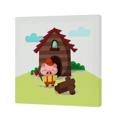 Tela HappyFriday Mr Fox Piggys Multicolor 27 x 27 cm