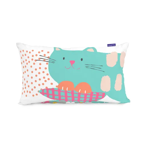 Capa de Travesseiro HappyFriday Moshi Moshi Cat & Mouse Multicolor 50 x 30 cm