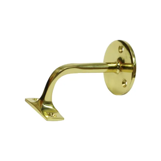 Suporte para Corrimão EDM 85590 Dourado Aço Latão Polido 3 Parafusos