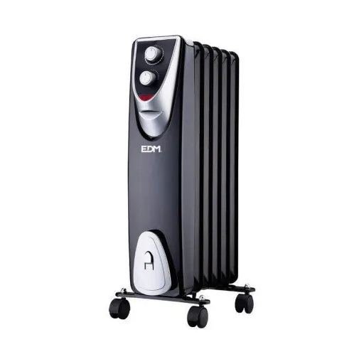 Radiador EDM 07126 Black Edition Preto/Cinzento 1000 W