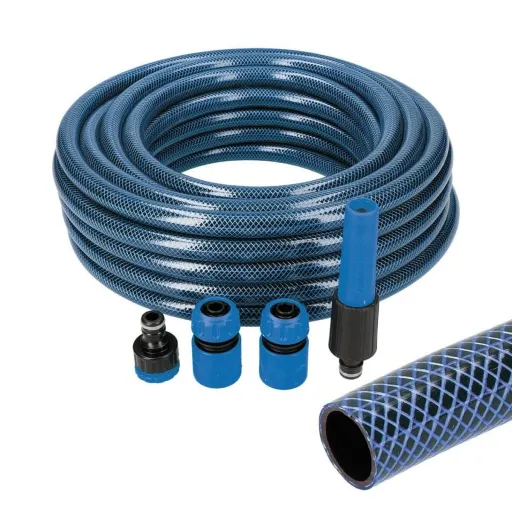 Conjunto de Mangueira com Acessórios EDM 74098 5/8" 20 mm x 15 m Azul (15 m)