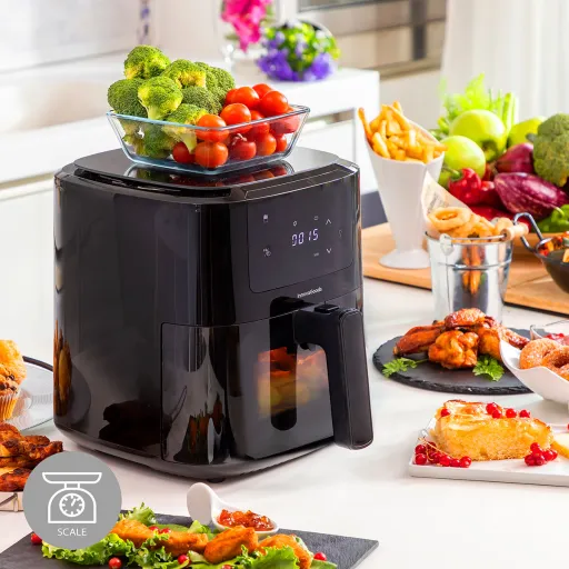 Fritadeira de Ar com Balança InnovaGoods Fryinn Balance 5000 Preto 1500 W 5 L Aço Inoxidável