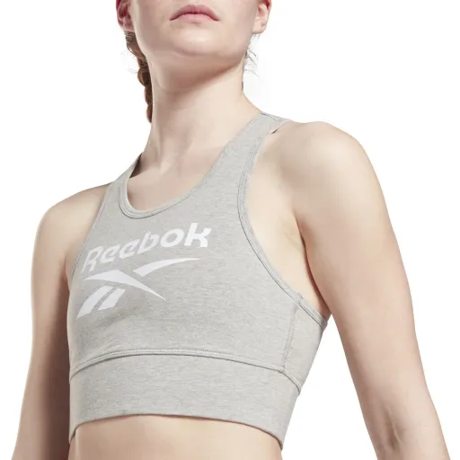 Top Desportivo de Mulher Reebok BRALET GR9393  Cinzento