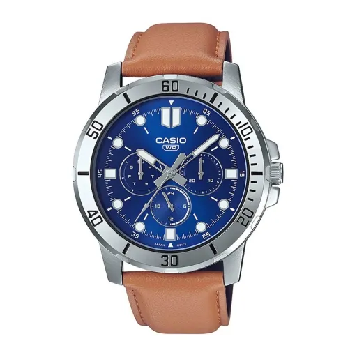 Relógio Masculino Casio DIVER MULTIFUCTION STEEL, TAN BROWN LEATHER - BLUE Bege (Ø 45 mm)