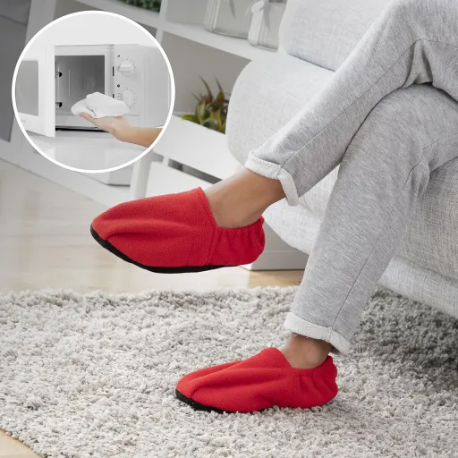 Chinelos Aquecíveis no Micro-Ondas InnovaGoods Vermelho