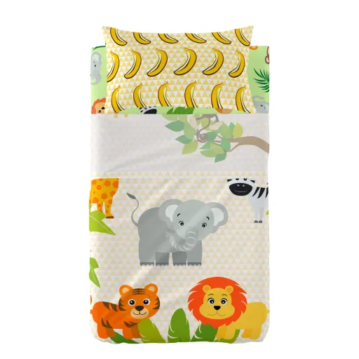 Conjunto de Lençóis HappyFriday Mr Fox Wild Multicolor Berço de Bebé 2 Peças