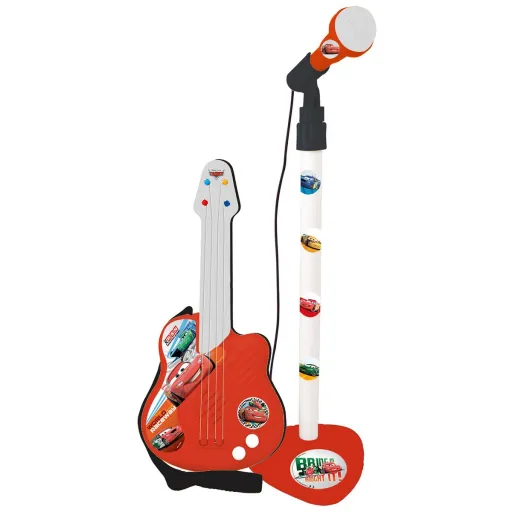 Conjunto Musical Cars Microfone Guitarra Infantil Vermelho