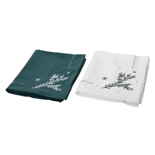 Caminho de Mesa Decoris Branco Verde Natal 40 x 140 cm