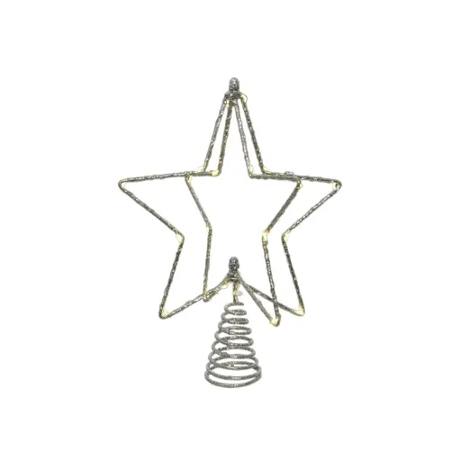 Estrela de Natal Lumineo Prateado Metalen Draad 20 x 5 x 25 cm MicroLED