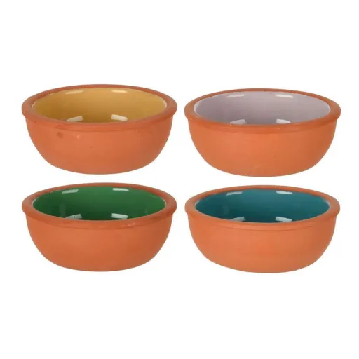 Conjunto de Tigelas Excellent Houseware Barro Cozido Aperitivo Terracota 4 Peças 150 ml Ø 10,4 x 4,2 cm