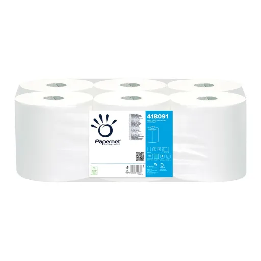 Papel para Secar as Mãos Papernet Pasta 418091 Branco (6 Unidades)