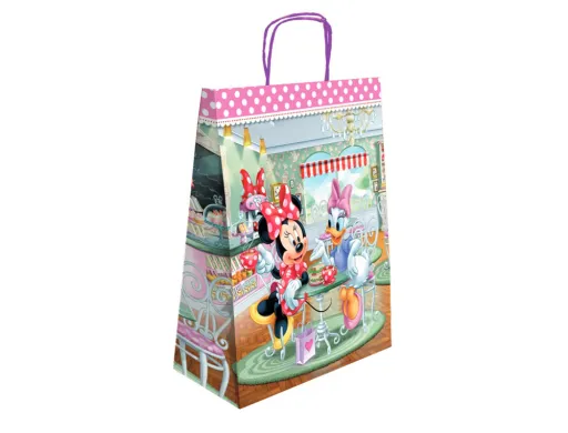 Saco para Presente Basika Papel Celulose 90 gr Minnie com Asa Retorcida Tamanho l 320x140x400 mm