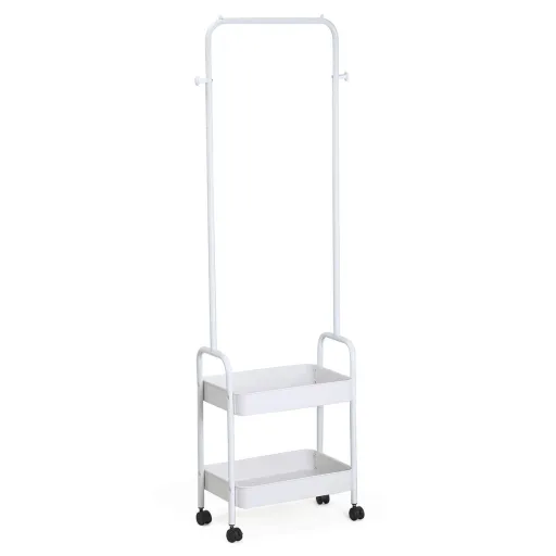 Staande Kapstok Vinthera Moa Aço Branco Com Rodas 45,5 x 29,5 x 159 cm