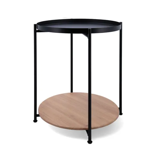 Mesa de Apoio Vinthera Moa Aço Preto 42 x 42 x 52 cm