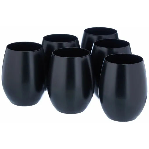 Conjunto de Copos Chef&Sommelier PRIMARY BLACK Preto Vidro 360 ml 6 Peças