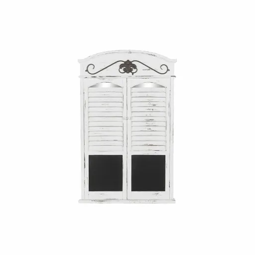 Espelho de Parede DKD Home Decor Branco Preto Shabby Chic Acabamento Envelhecido Janela 60 x 7 x 94 cm