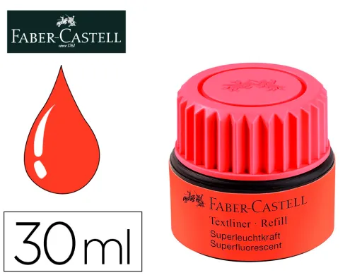 Tinta Marcador Faber Castell Fluorescente 1549 com Sistema Capilar Cor Vermelho Frasco de 30 ml