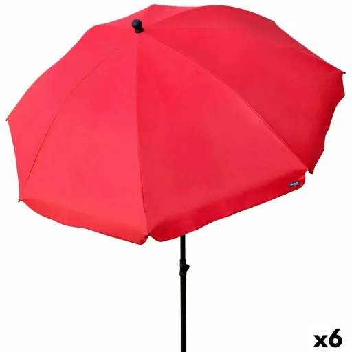 Parasol Aktive Vermelho 240 x 230 x 240 cm (6 Unidades)