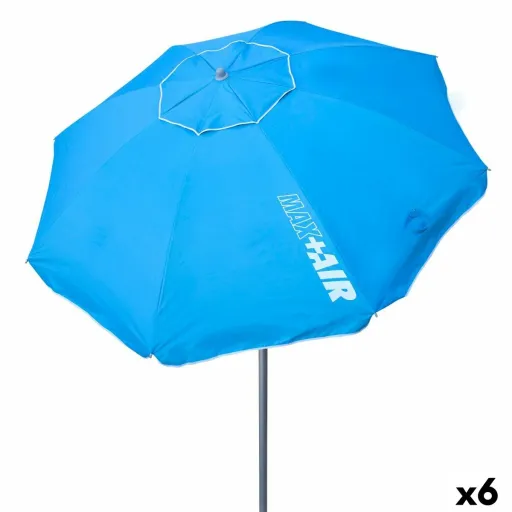 Parasol Aktive UV50 Ø 200 cm Azul Poliéster Alumínio 200 x 198,5 x 200 cm (6 Unidades)